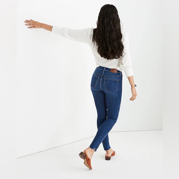 Madewell 10" High-Rise Skinny Jeans in Brinville Wash Button-Front Size 26 - Picture 3 of 14